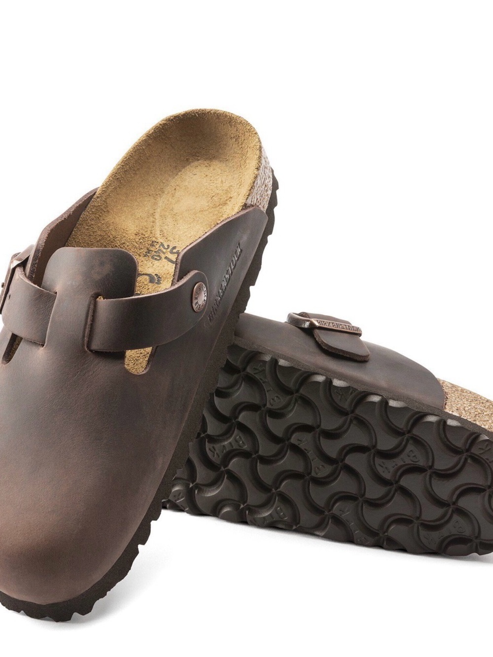 Birkenstock Brown Habana Boston Leather Slip-On Clog size 37R